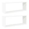 vidaXL Prateleiras parede forma de cubo 2 pcs derivados madeira branco