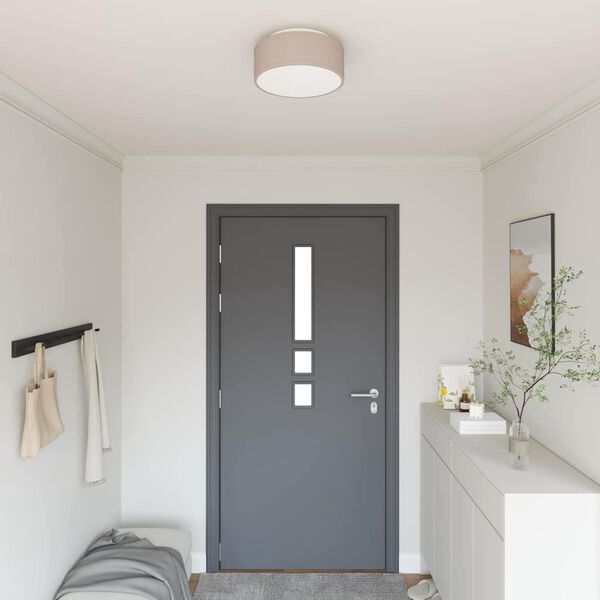 vidaXL Lâmpada de teto Cinzento-acastanhado 30 x 13.5 cm tecido