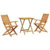 vidaXL Conjunto Bistro Dobr&aacute;vel 3 pcs Castanho