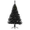 vidaXL &Aacute;rvore de Natal Artificial Pr&eacute;-iluminada Preto 150 cm PVC