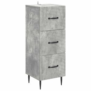 vidaXL Gabinete de Gavetas Cinzento Cimento 33 x 34,5 x 89,5 cm