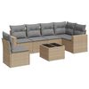 vidaXL 7 pcs conjunto de sof&aacute;s p/ jardim com almofad&otilde;es vime PE bege
