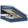 vidaXL Cama de Armazenamento LED com Colch&atilde;o Azul 140 x 200 cm Tecido