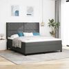 vidaXL Cama Box com colch&atilde;o Cinzento escuro 180 x 200 cm tecido