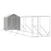 vidaXL Canil de exterior com teto 2x10x2,5 m a&ccedil;o galvanizado prateado