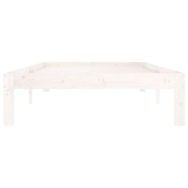 vidaXL Estrutura de cama 100x200 cm pinho maciço branco