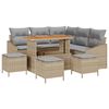 vidaXL Conjunto de Sof&aacute; de Jardim 9 pcs Bege Rattan Sint&eacute;tico