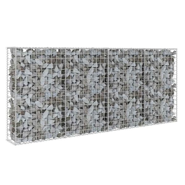 vidaXL Muro gabi&atilde;o com tampas a&ccedil;o galvanizado 200x20x85 cm