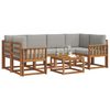 vidaXL Conjunto de Sof&aacute;s para Exterior 7 pcs Cinza Natural e Claro