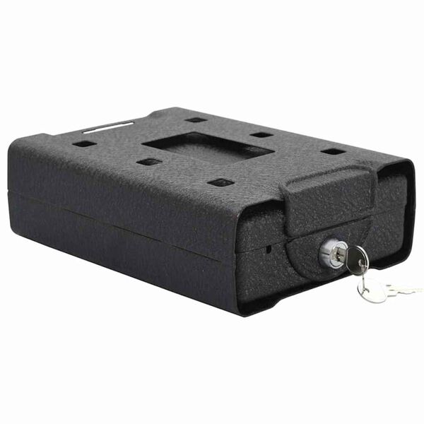 vidaXL Cofre para Carro com bloqueio Preto 22 x 16 x 7 cm A&ccedil;o