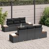 vidaXL Conjunto de Sof&aacute; de Jardim 7 pcs Preto Rattan Sint&eacute;tico