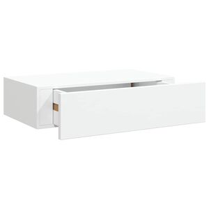 vidaXL Prateleira de parede com gaveta MDF 40x23,5x10 cm branco