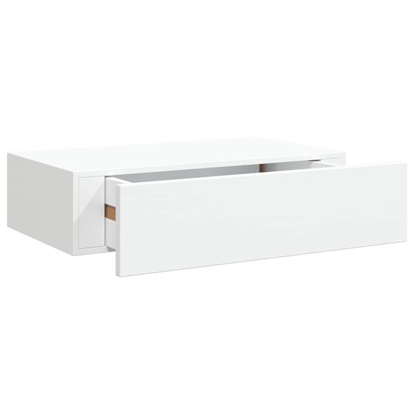 vidaXL Prateleira de parede com gaveta MDF 40x23,5x10 cm branco
