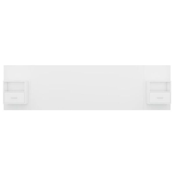 vidaXL Cabeceira cama + armários madeira processada branco