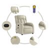 vidaXL Poltrona de massagens reclin&aacute;vel couro artificial cor creme