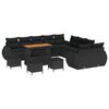 vidaXL Conjunto de Sof&aacute; de Jardim 14 unid. Preto vime PE
