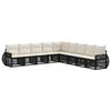 vidaXL Conjunto de Sof&aacute; de Jardim 9 unid. Preto e Branco Creme vime PE
