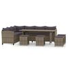 vidaXL 6 pcs conjunto lounge de jardim c/ almofad&otilde;es vime PE cinzento