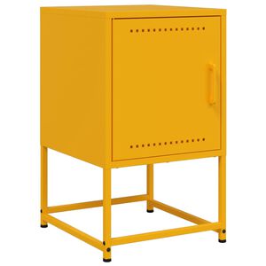 vidaXL Mesa de cabeceira 36x39x60,5 cm a&ccedil;o amarelo mostarda
