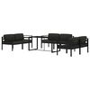 vidaXL 7 pcs conjunto lounge jardim com almofad&otilde;es alum&iacute;nio antracite