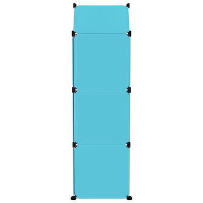 vidaXL Armário de arrumação infantil com 8 cubos PP azul