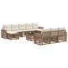 vidaXL Conjunto de Sof&aacute; de Jardim 11 unid. Bege e Branco Creme vime PE