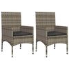 vidaXL 4 pcs conjunto lounge de jardim c/ almofad&otilde;es vime PE cinzento