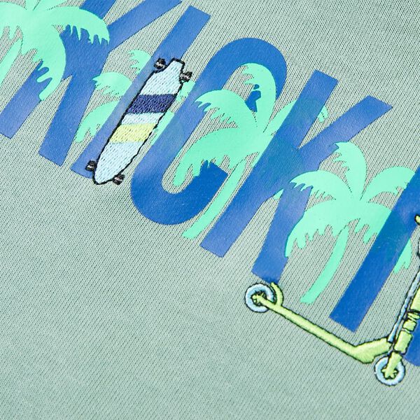 Sweatshirt para crian&ccedil;a cor caqui-claro 128