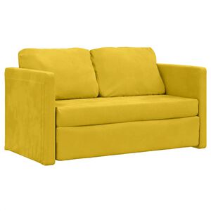 vidaXL Sof&aacute;-cama sem p&eacute;s 122x204x55 cm veludo amarelo-escuro