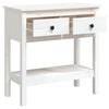 vidaXL Mesa consola 75x35x75 cm pinho maci&ccedil;o branco
