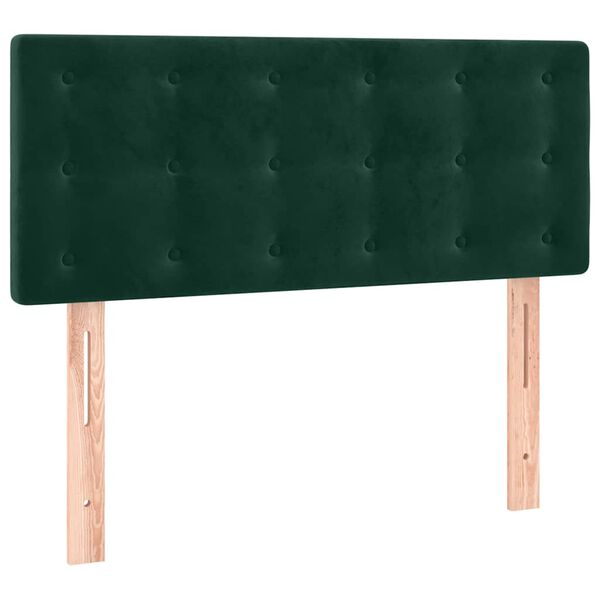 vidaXL Cabeceira de cama veludo 100x5x78/88 cm verde-escuro