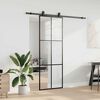 vidaXL Porta deslizante c/ conj. ferragens 76x205cm vidro ESG preto
