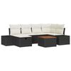 vidaXL Conjunto de Sof&aacute; de Jardim 7 unid. Preto Rattan Sint&eacute;tico