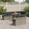 vidaXL Conjunto de Sof&aacute; de Jardim 9 pcs Cinzeto Rattan Sint&eacute;tico