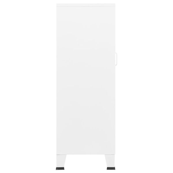 vidaXL Aparador de arrumação industrial 70x40x115 cm metal branco