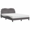 vidaXL Cama Viana com colch&atilde;o 120x200 cm couro artificial cinzento