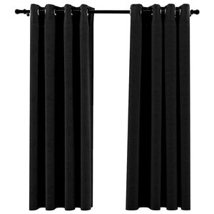vidaXL Cortinas opacas aspeto linho 2 pcs 140x175 cm antracite