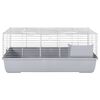 vidaXL Gaiola pequena p/ animais 100x53x46cm polipropileno/metal cinza