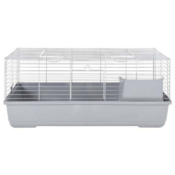 vidaXL Gaiola pequena p/ animais 100x53x46cm polipropileno/metal cinza
