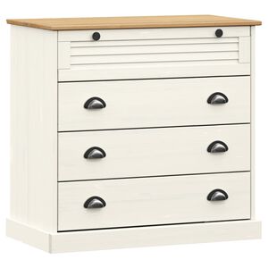 vidaXL Arm&aacute;rio com gavetas VIGO 80x40x76 cm pinho maci&ccedil;o branco