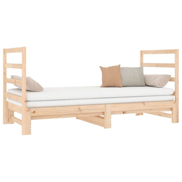 vidaXL Estrutura sof&aacute;-cama de puxar 2x(90x190) cm pinho maci&ccedil;o