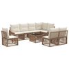 vidaXL Conjunto de Sof&aacute; de Jardim Ajust&aacute;vel 9 pcs Bege vime PE