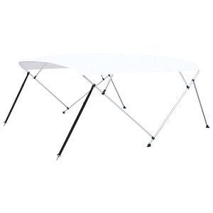 vidaXL Toldo em 4 arcos Bimini 243x(230-244)x137 cm branco