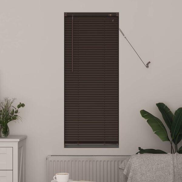 vidaXL Cortina Veneziana Marrom Escuro com Padr&atilde;o 150 x 60 cm PVC