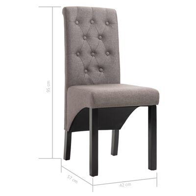 vidaXL Cadeiras de jantar 6 pcs tecido cinzento-acastanhado