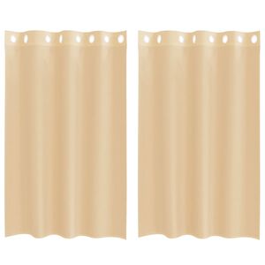 vidaXL Cortinas de voile com ilh&oacute;s 2 pcs areia