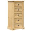 vidaXL Mesa de cabeceira Corona 53x39x103 cm madeira de pinho maci&ccedil;a