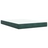 vidaXL Cama com molas/colch&atilde;o 140x190 cm veludo verde-escuro