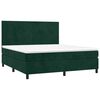 vidaXL Cama box spring c/ colch&atilde;o/LED 160x200 cm veludo verde-escuro