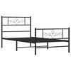 vidaXL Estrutura de cama com cabeceira e p&eacute;s 107x203 cm metal preto
